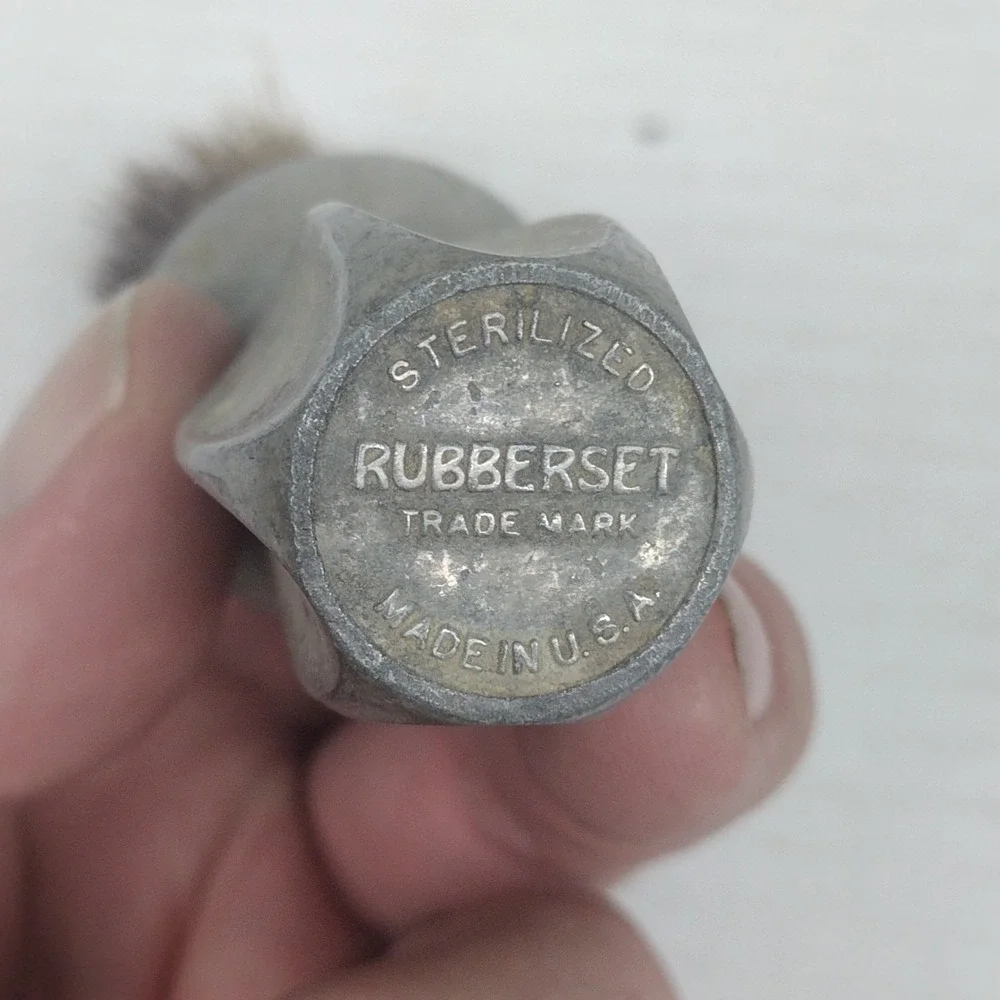 Vintage Rubberset Shaving Brush Sterilized Aluminum Handle 5 3/4